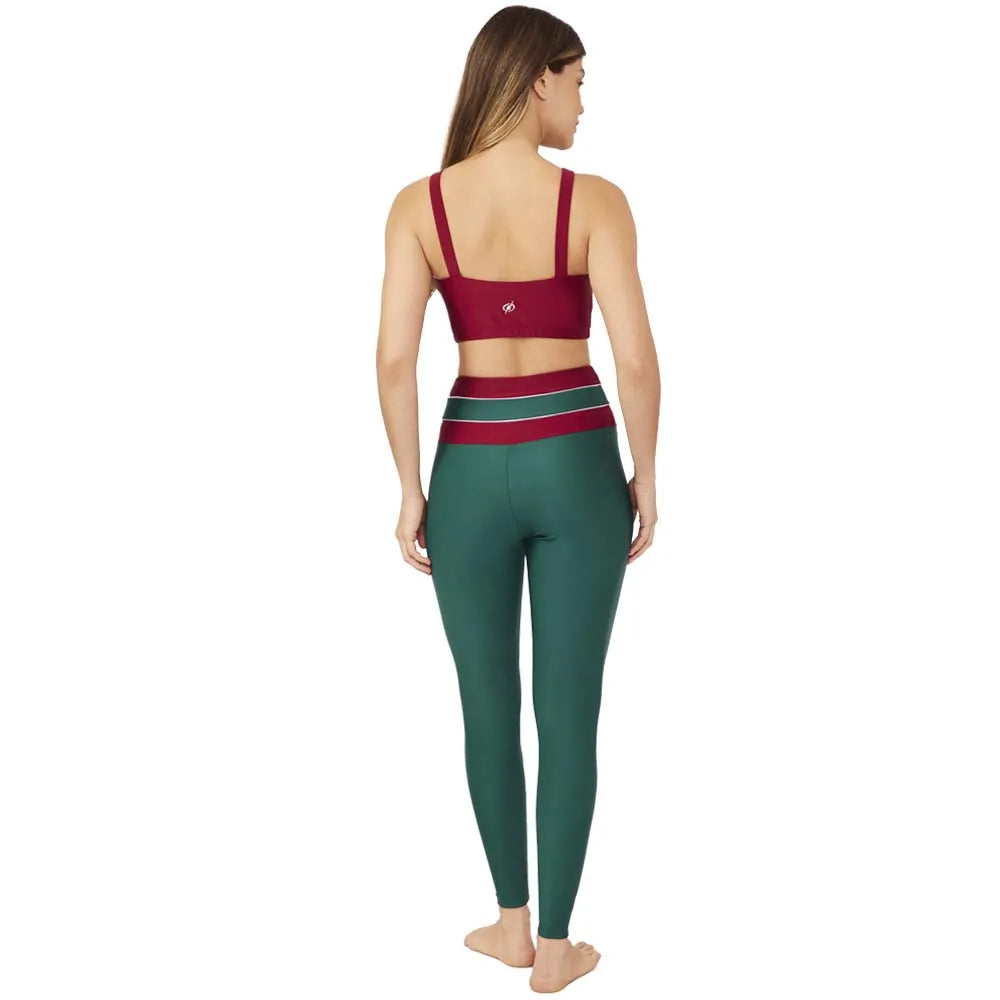 Calça Legging Fluminense Cós Recorte 02 Verde Blueman
