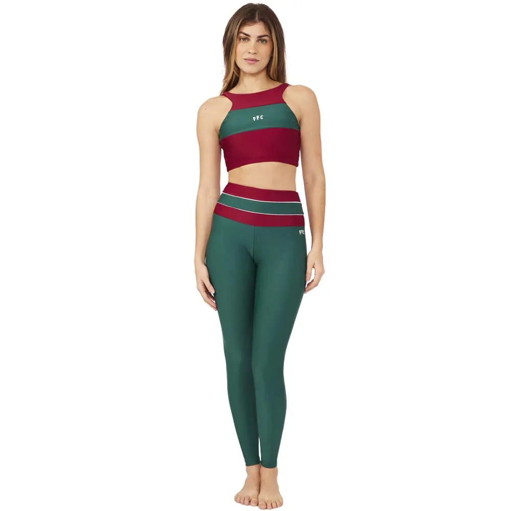 Calça Legging Fluminense Cós Recorte 02 Verde Blueman